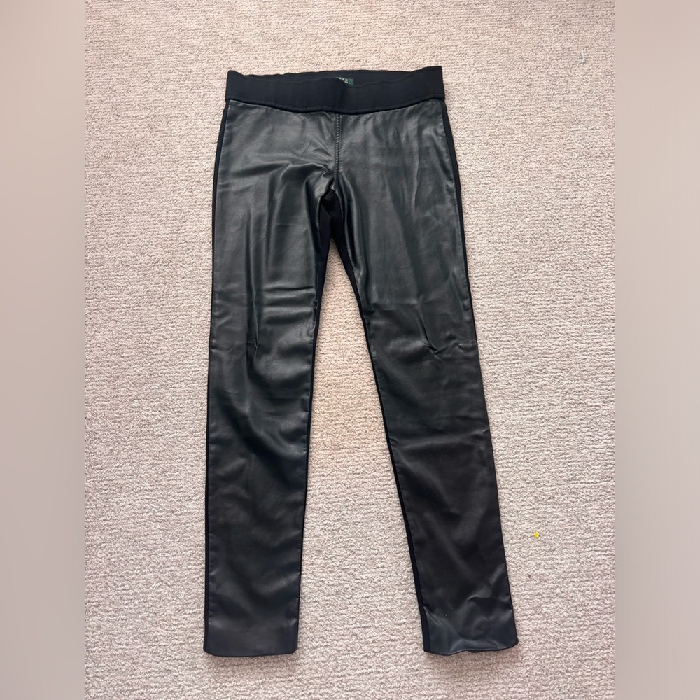 Ralph Lauren Black Pants with Faux leather on the front
